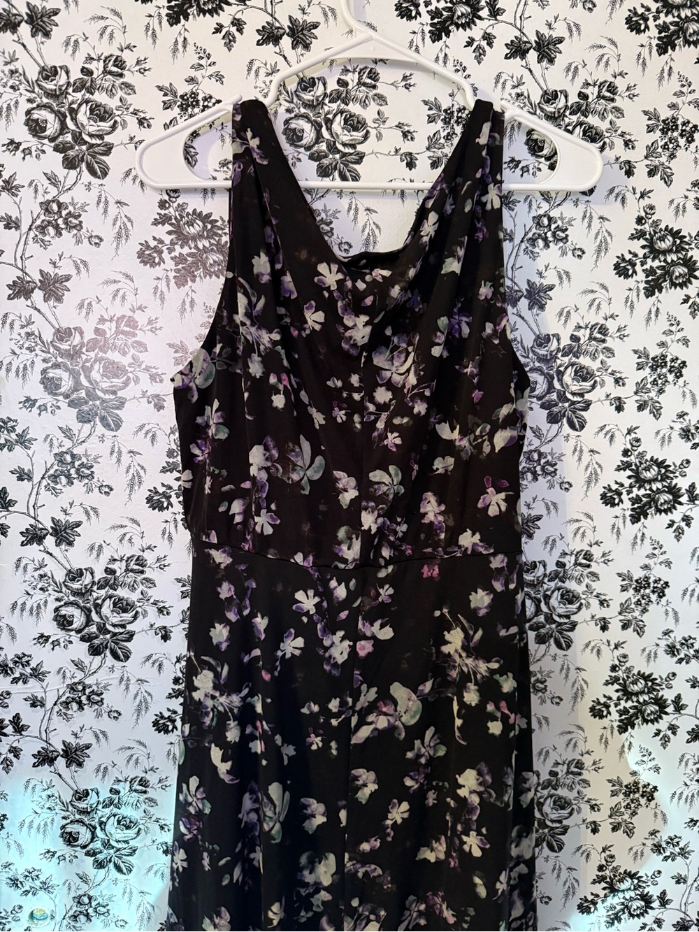 Simply Vera Wang Black Floral Sleeveless Midi Dress